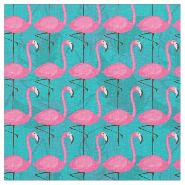 Bright Flamingo Pattern Fabric (Close Up)
