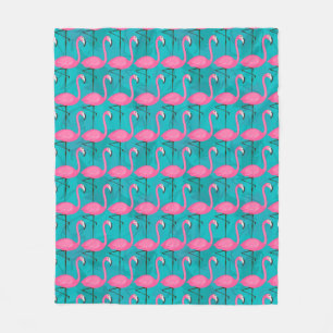 Bright Flamingo Pattern Fleece Blanket