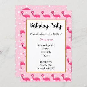Bright Flamingo Pink Bubble Birthday Invitation