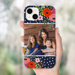 Bright Floral and Dots Custom Photo Case-Mate iPhone 14 Case<br><div class="desc">Custom printed phone case personalized with your photo. This cute girly design features a colourful floral border around your photo and abstract dot background. Use the design tools to choose any background colour, add more photos and text and create a unique one of a kind photo phone case. Our pretty...</div>