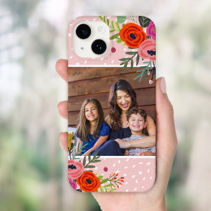 Bright Floral and Dots Custom Photo Case-Mate iPhone 14 Case