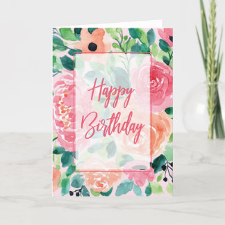 Bright Floral Birthday Card