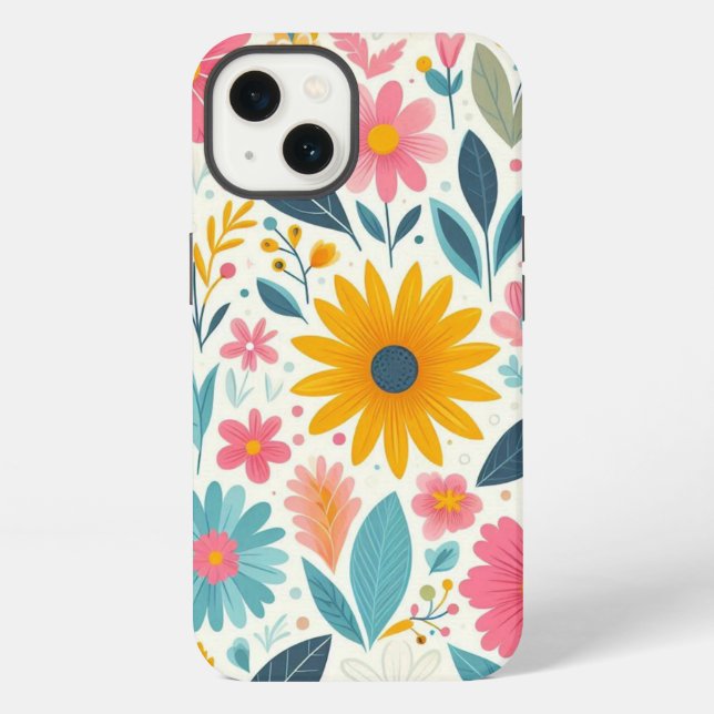Bright Floral Bloom iPhone Case (Back)