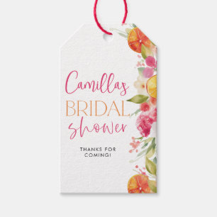 Bright Floral Citrus Bridal Shower Cropped Favour Gift Tags