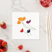 Bright Floral Cocktail Napkins
