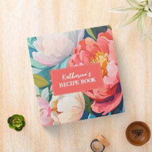 Bright floral Colourful Name Recipes book Binder