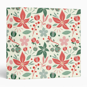 Bright Floral Design with Green Leaves and Dot Binder