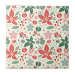Bright Floral Design with Green Leaves and Dot Tile<br><div class="desc">Floral pattern with red and pink flowers,  green leaves,  and dots on a white background. The design feels vibrant and whimsical.</div>