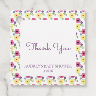 Bright Floral Favour Tag