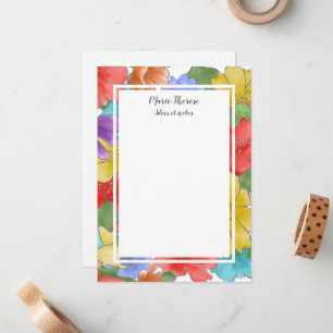 Bright Floral Framed Personalized Notes And Ideas 