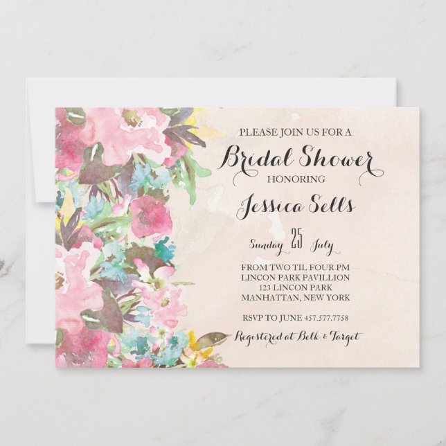 Bright Floral Invitation (Front)