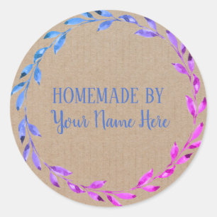 Bright Floral Kraft Home Baked goods label