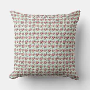 Bright Floral Meadow Botanical Pattern Throw Pillow