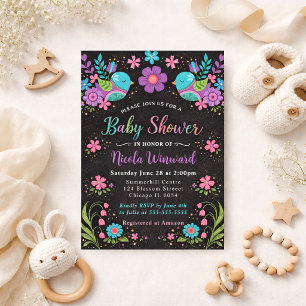 Bright Floral Mexican Fiesta Baby Shower Invitation