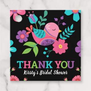 Bright Floral Mexican Fiesta Bridal Shower Favour Tags