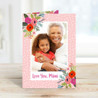 Bright Floral Mother's Day Photo Card for Grandma