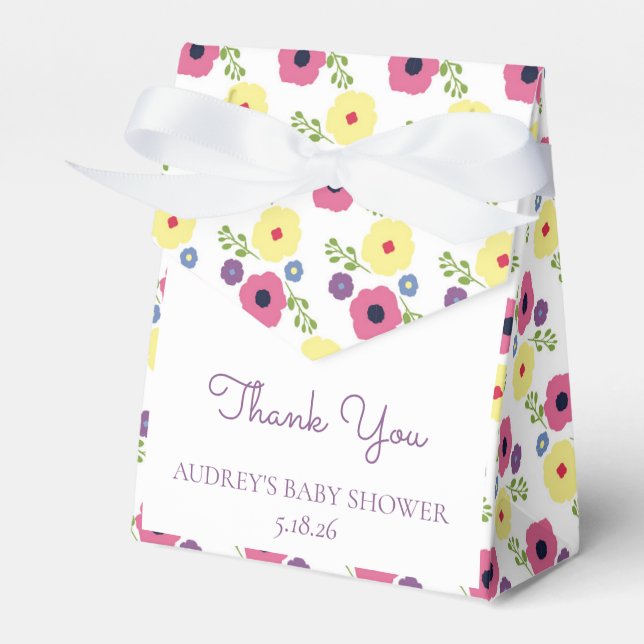 Bright Floral Party Favour Box (Front Side)