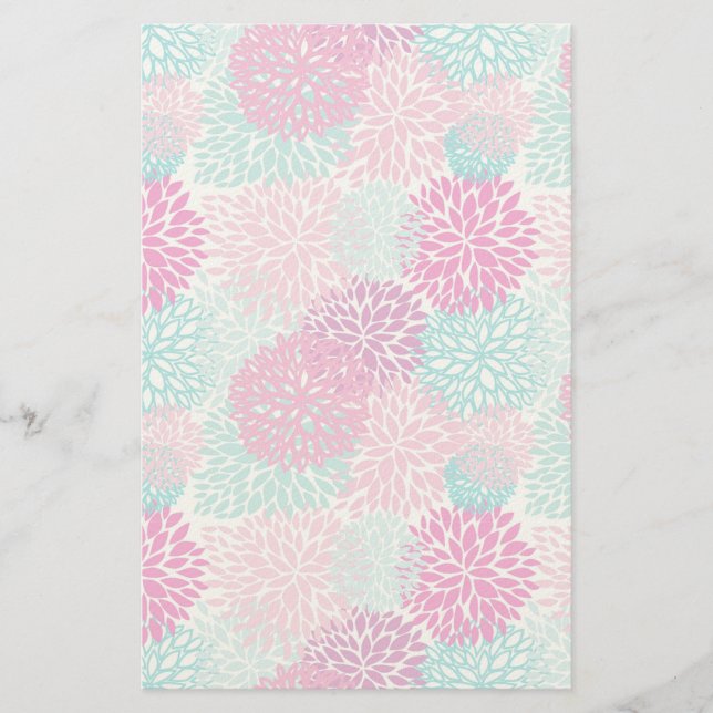 Bright Floral pattern 2 Stationery (Front)