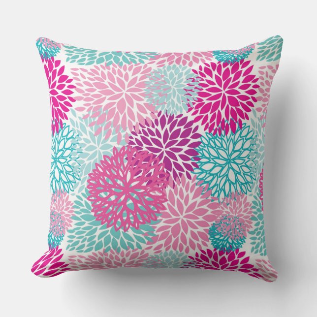 Bright Floral pattern 2 Throw Pillow (Front)