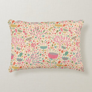 Bright floral pattern accent pillow