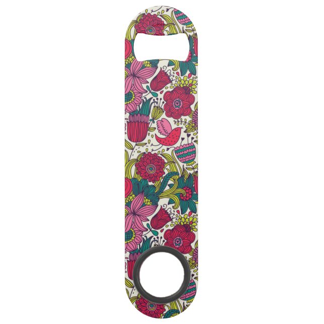 Bright floral pattern bar key (Front)