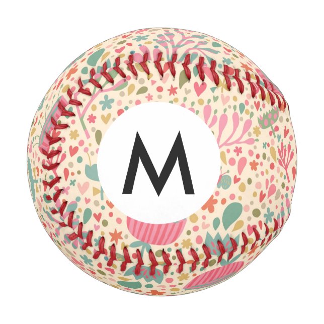 Bright floral pattern baseball (Front Left)