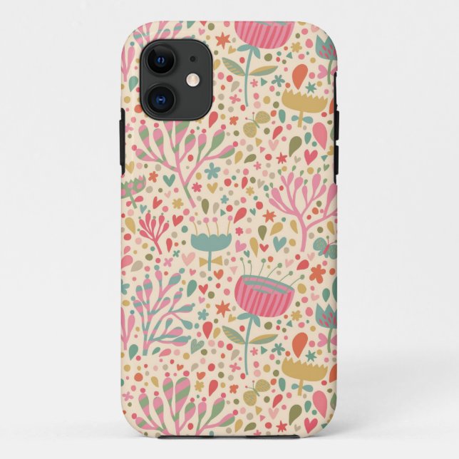 Bright floral pattern Case-Mate iPhone case (Back)