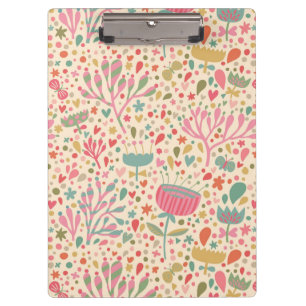 Bright floral pattern clipboard