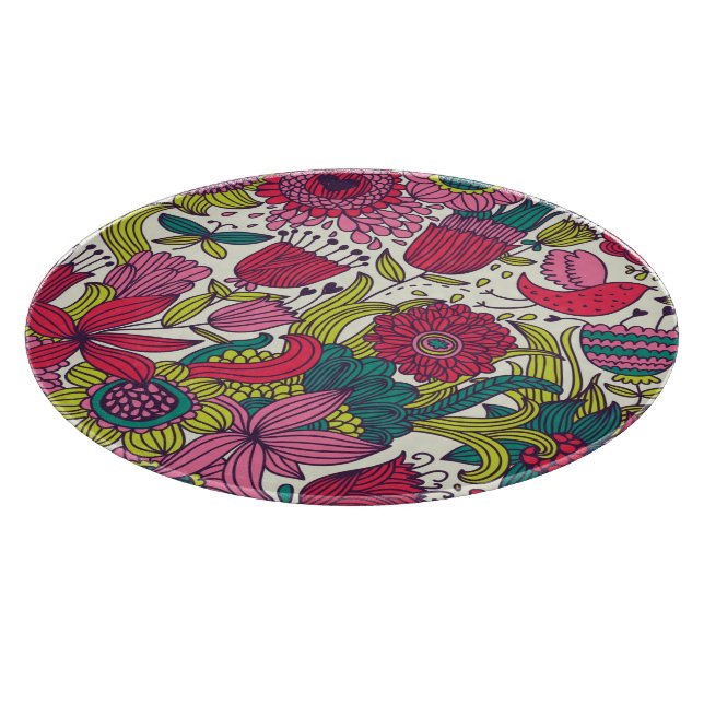 Bright floral pattern cutting board (Corner)