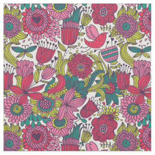 Bright floral pattern fabric