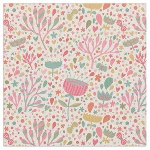 Bright floral pattern fabric