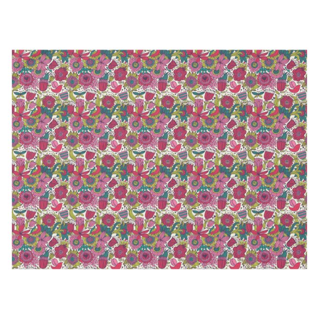 Bright floral pattern tablecloth (Front (Horizontal))