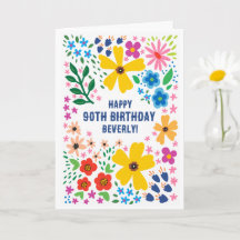 Bright Floral, Personalized Name and Age Birthday