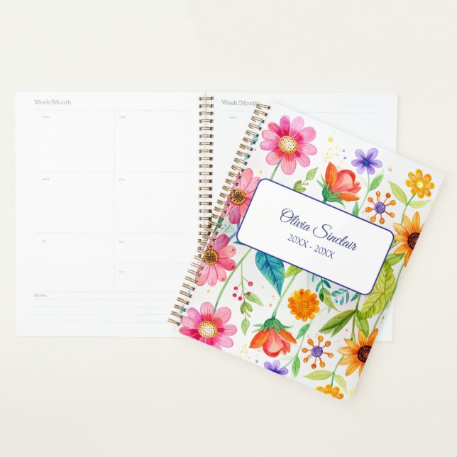 Bright Floral Personalized Planner (Display)