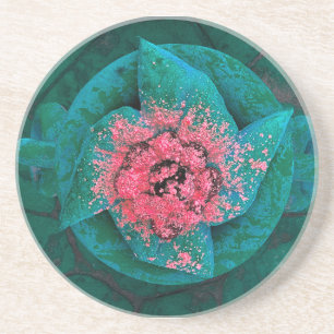 Bright floral pinwheel disign with confetti sprink coaster