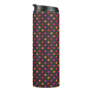 Bright floral pops of colour floral thermal tumbler