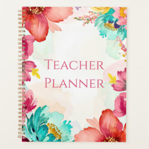  Bright Floral Teacher  Planner