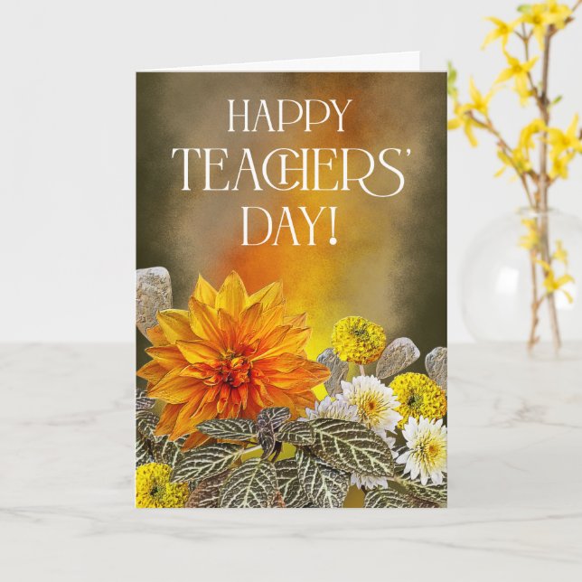 Bright Floral Teacher’s Day Greeting Card (Yellow Flower)