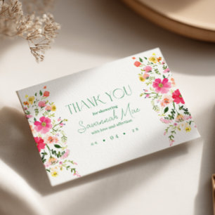 Bright Floral Thank You Card Colourful shower
