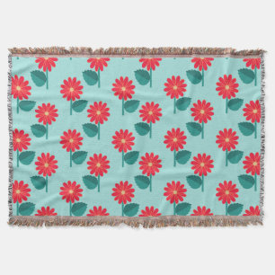 Bright floral throw blanket