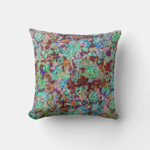 Bright floral throw pillow