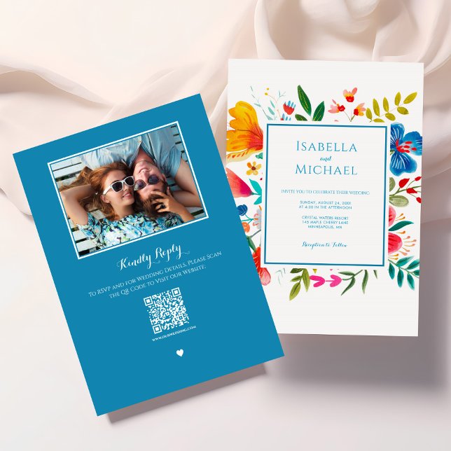 Bright Floral Watercolor Wedding Invitation (Creator Uploaded)