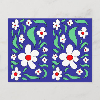Bright Floral White Rose Postcard