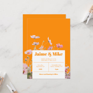 Bright Floral Wildflower Wedding Invitation