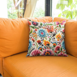 Bright Florals  Throw Pillow