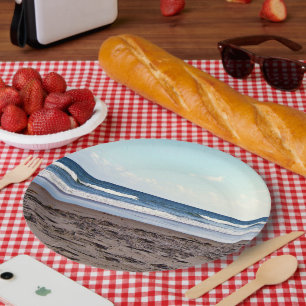 Bright Florida Tropical Beach Waves Paper Plate