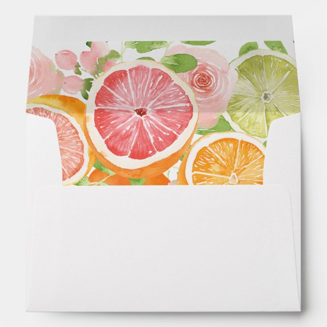 Bright Flower and Citrus Bridal Shower Envelope (Back (Bottom))