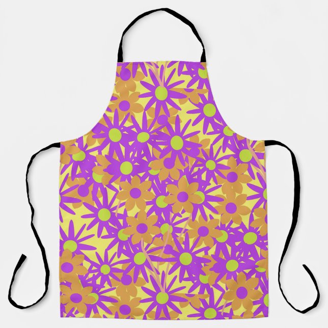 Bright Flower Design  Apron (Front)