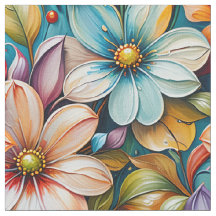 Bright Flower Fabric | Colourful Botanical Floral