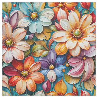 Bright Flower Fabric | Colourful Botanical Floral
